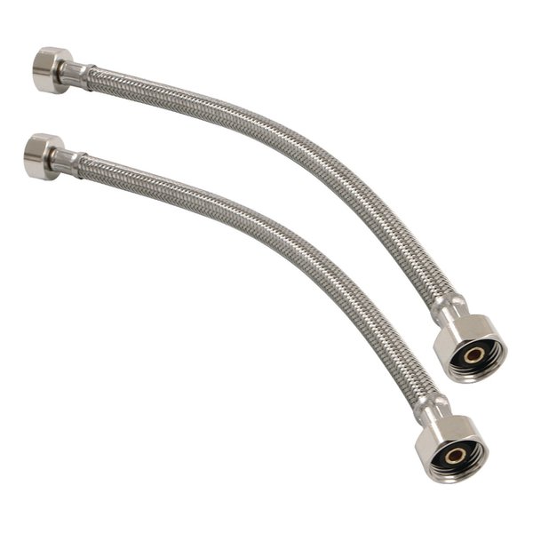 Kingston Brass KSSL142 12" Supply Line, Female 1/2" NPSM x Female 1/2" NPSM, Stainless Steel KSSL142